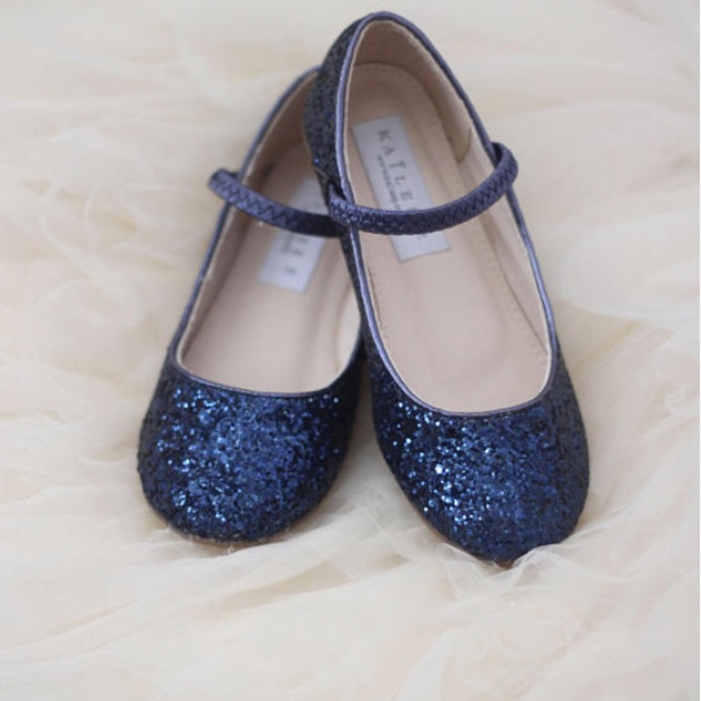 Sparkly Navy Blue Flats